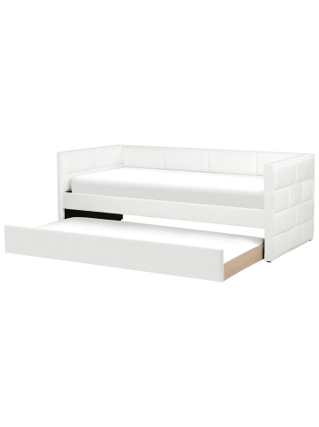Beliani Tagesbett CHAVONNE in Weiß - (W) 99 x (H) 80 x (L) 218 cm
