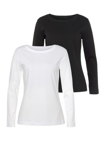 Vivance Langarmshirt in weiß, black