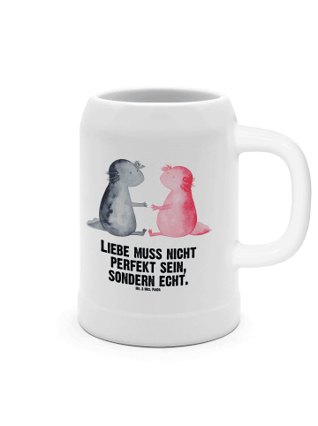 Mr. & Mrs. Panda Krug Axolotl Liebe mit Spruch in Weiß