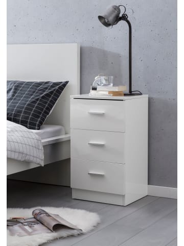 KADIMA DESIGN Hochglanz Nachtkonsole für Luxus Schlafzimmer, 3 Schubladen