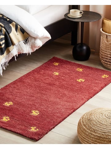 Beliani Kurzflor YARALI in Rot/Gelb - (W) 80 x (L) 150 cm