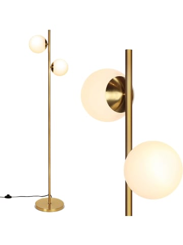 COSTWAY Stehlampe 2-flammig E27 in Gold