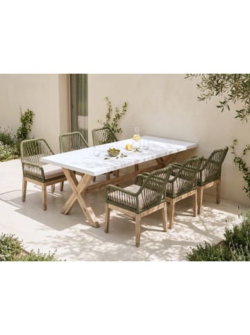 Beliani 13-tlg Gartentisch Set OLBIA in Grün/Beige/Braun