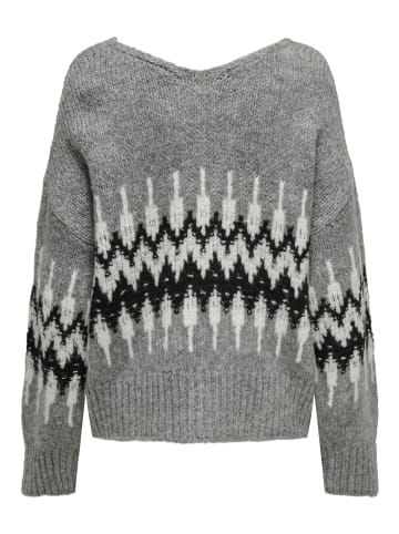 JDY Strickpullover in Medium Grey Melange