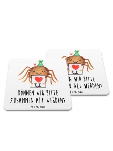 Mr. & Mrs. Panda Untersetzer für Gläser Spinne Agathe Brief mit ... in Weiß