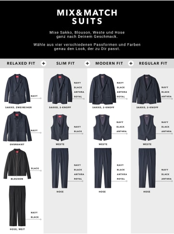 Finshley & Harding London Baukasten-Hose Jaxdon in schwarz