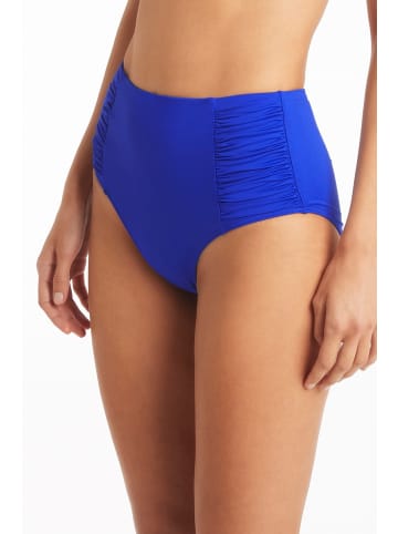 Sea Level Gathered Side High Waist Pant in COBALT