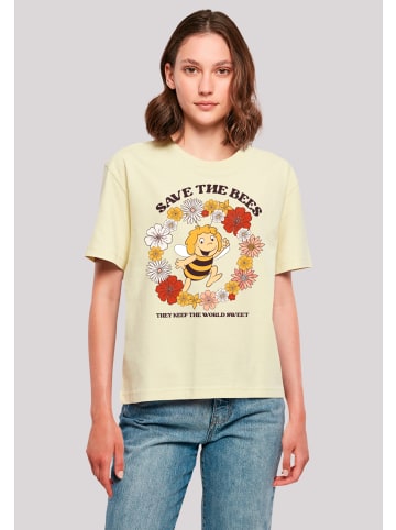 F4NT4STIC Ladies Everyday Tee Die Biene Maja Save The Bees in softyellow