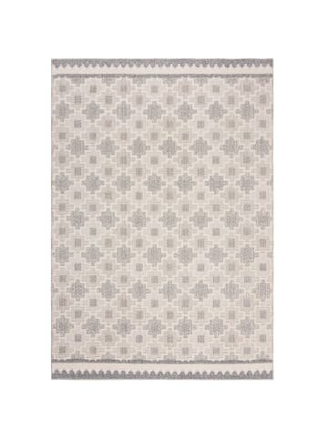KADIMA DESIGN Waschbarer Teppich Kreuzornament Muster, Geometrisch, Küche in Grau-Beige