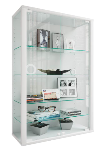 VCM  Wandvitrine Hängevitrine Glasvitrine Glas Udina L in Weiß