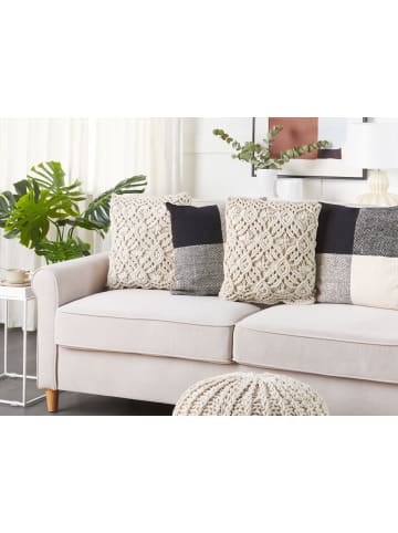 Beliani 2er-Set Dekokissen ESENKOY in Beige