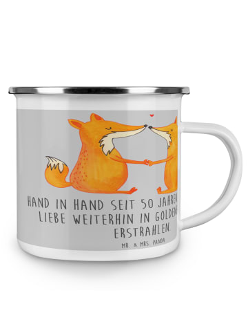 Mr. & Mrs. Panda Pott 50. Hochzeitstag Goldene Hochzeit mit Spruch in Heather Grey
