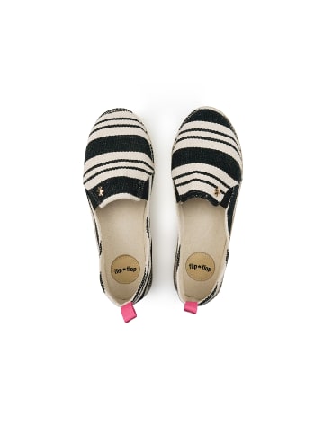 Flip Flop Espadrilles "espadrille*striped" in Schwarz