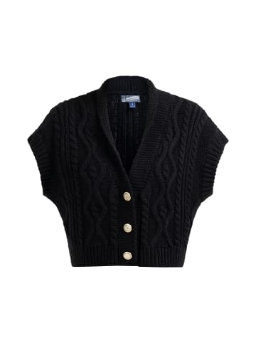 DreiMaster Damen Strick Weste in SCHWARZ