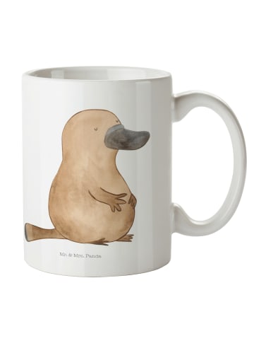 Mr. & Mrs. Panda Teetasse Schnabeltier Mut ohne Spruch in Weiß