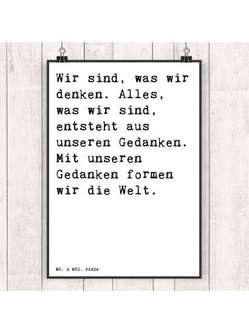 Mr. & Mrs. Panda Poster Wir sind, was wir... mit Spruch in Weiß