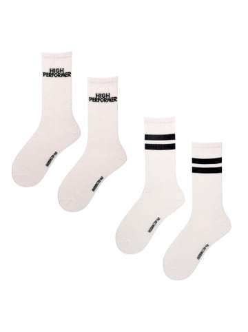 Hudson Socken High Performer 2-Pack gemustert in White