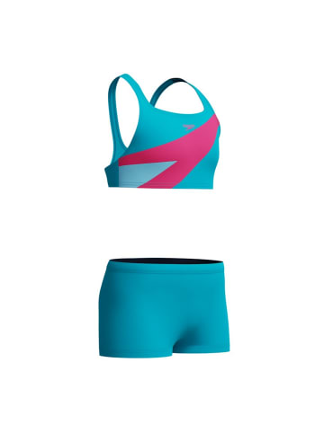 Speedo Hyperboom Butterfly Back zwei Teiler Badeanzug in Türkis