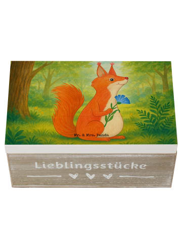 Mr. & Mrs. Panda Box Eichhörnchen Blume Design ohne Spruch in Weiß