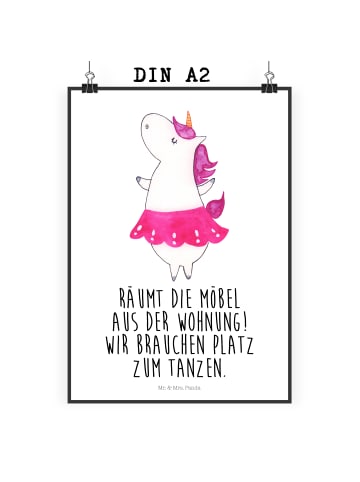 Mr. & Mrs. Panda Poster Einhorn Ballerina mit Spruch in Transparent