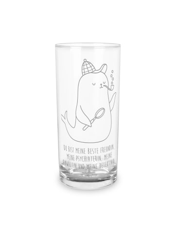 Mr. & Mrs. Panda Blümchentailglas Robbe Sherlock mit Spruch in Transparent