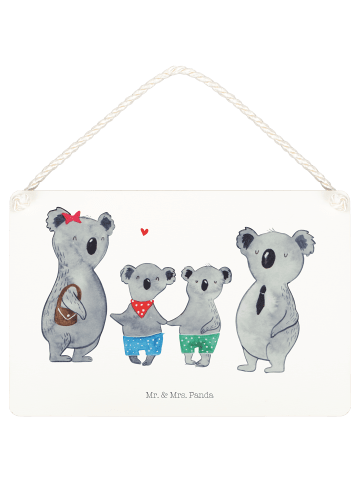 Mr. & Mrs. Panda Deko Schild Koala Familie zwei ohne Spruch in Weiß