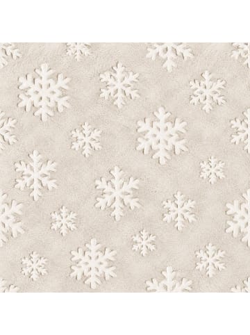 Traumschlaf Kuscheldecke Schneeflocken in wollweiss