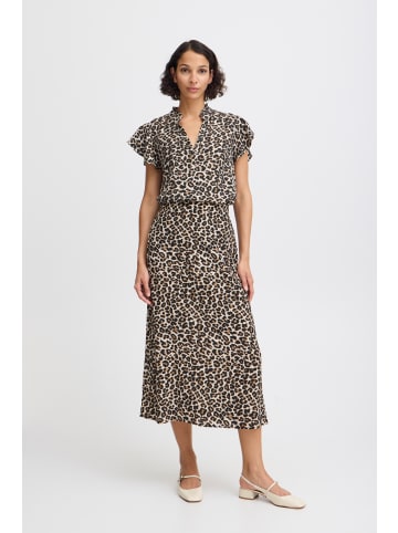 b. young BYHINVA LEOPARD BLOUSE 2 LIGHT WOVEN A-shape in Coffee Liqueúr Mix