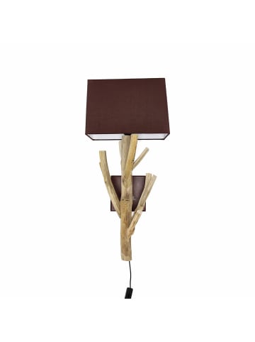 Licht-Erlebnisse Wandlampe (B)30 x (L)20 x (H)65 cm in Holz (Natur) Rostrot