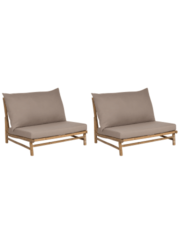 Beliani 6er-Set Sessel TODI in Braun/Beige