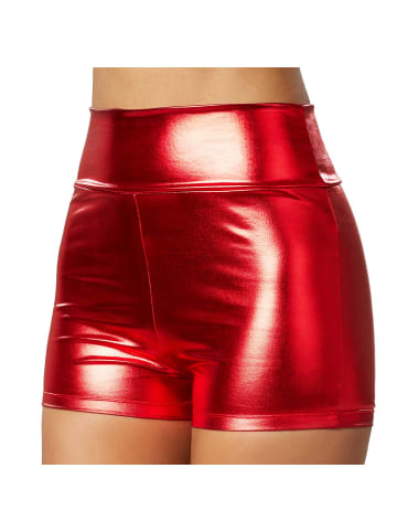 tectake Hotpants in glänzendem Metallic-Look, rot