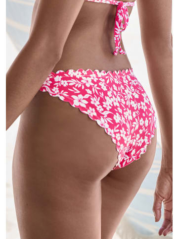 Vivance by Lascana Bikini-Hose in neonpink-weiß