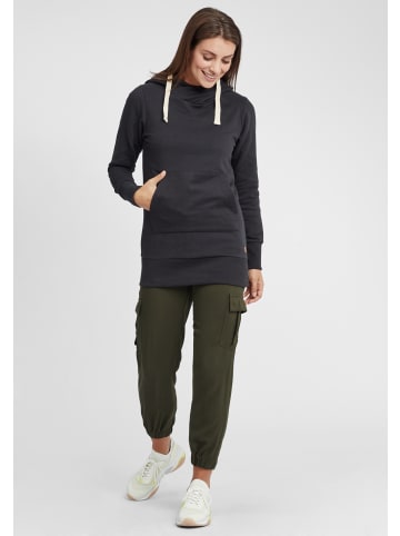 Oxmo Kapuzensweatshirt OXJenny 21900026-ME lang geschnittenes Kapuzensweatshirt in Schwarz