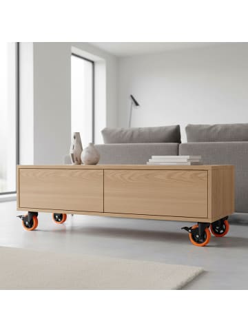 relaxdays 4 x Lenkrollen in Schwarz/ Orange - 125 mm