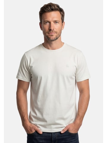 T-Shirt Basic in Hellgrau / rot / petrol