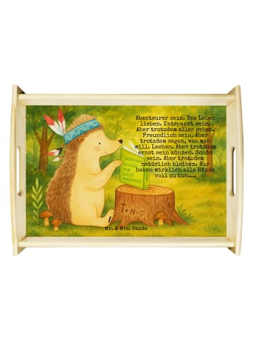 Mr. & Mrs. Panda Dekotablett Igel Federschmuck Design mit Spruch in Weiß