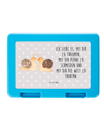 Mr. & Mrs. Panda Aufbewahrungsbox Schnecken Liebe mit Spruch in Grau Pastell