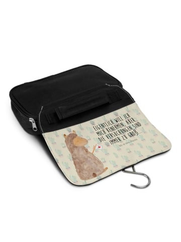 Mr. & Mrs. Panda Make-Up Tasche Alpaka Fahne mit Spruch in Kaktus Grün