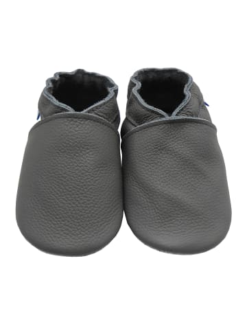 Yalion Leder-Krabbelschuhe in Den Grau