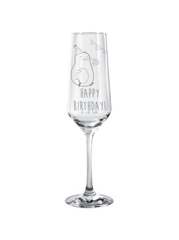 Mr. & Mrs. Panda Sektglas Avocado Geburtstag mit Spruch in Transparent