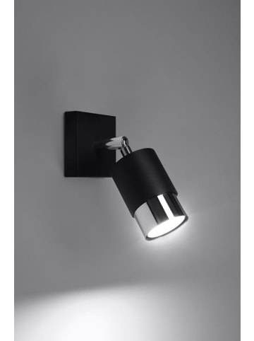 Nice Lamps   Wandleuchte DETTA Schwarz/Chrome (H)16cm