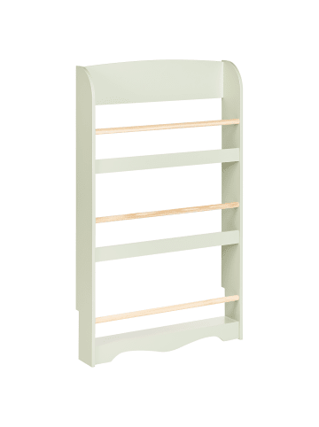 Beliani Bücherregal LILOET in Grün/Braun - (W) 60 x (H) 100 x (L) 12 cm