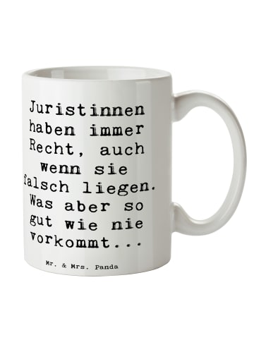 Mr. & Mrs. Panda Tasse Spruch Juristin Recht mit Spruch in Weiß