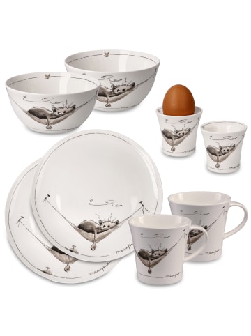 Goebel Geschenk Set " Peter Schnellhardt  Frühstücksset " in scharz weiß