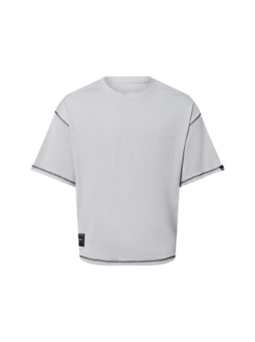 Alpha Industries T-Shirt Studio Bubble in hellgrau schwarz - 0002