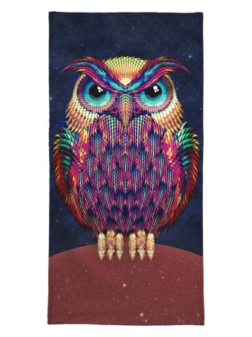 Juniqe Handtuch "Owl 2" in Blau & Braun