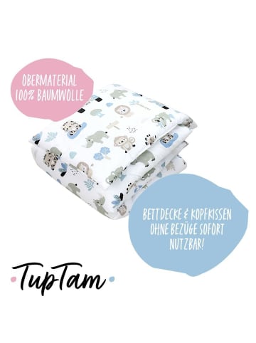 TupTam Kinder Bettdecken Set Gemustert in hellblau