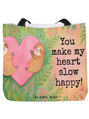 Mr. & Mrs. Panda Reisetasche Faultiere Herz Design mit Spruch in Weiß