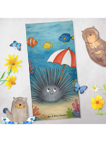 Mr. & Mrs. Panda Strandtuch Seeigel Design ohne Spruch in OZeichenanblue