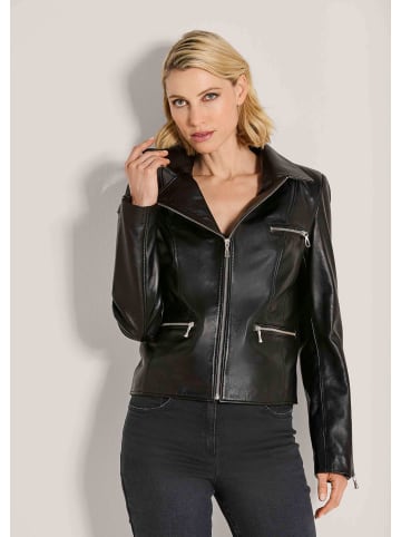 MADELEINE Langarmjacke aus feinstem Lammnappa in schwarz